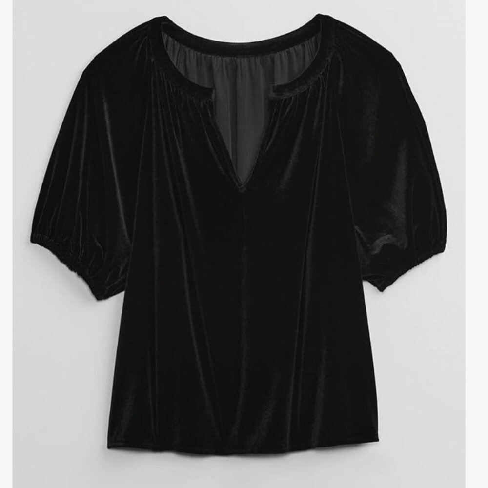 NWT Black Velvet Blouse by Gap Women's Small